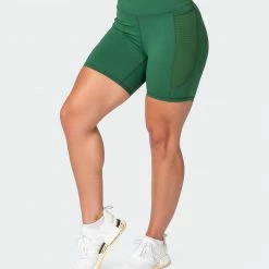 Muscle Nation Womens AMRAP Bike Shorts - Fir Green