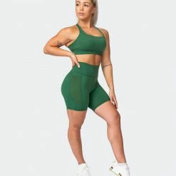 Muscle Nation Womens AMRAP Bike Shorts - Fir Green