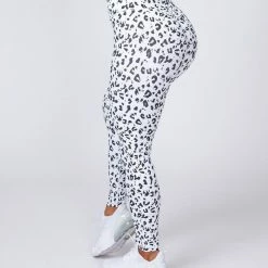 Muscle Nation 30% EOFY SALE Signature Scrunch Ankle Length Leggings - Snow Leopard