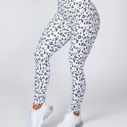 Muscle Nation 30% EOFY SALE Signature Scrunch Ankle Length Leggings - Snow Leopard