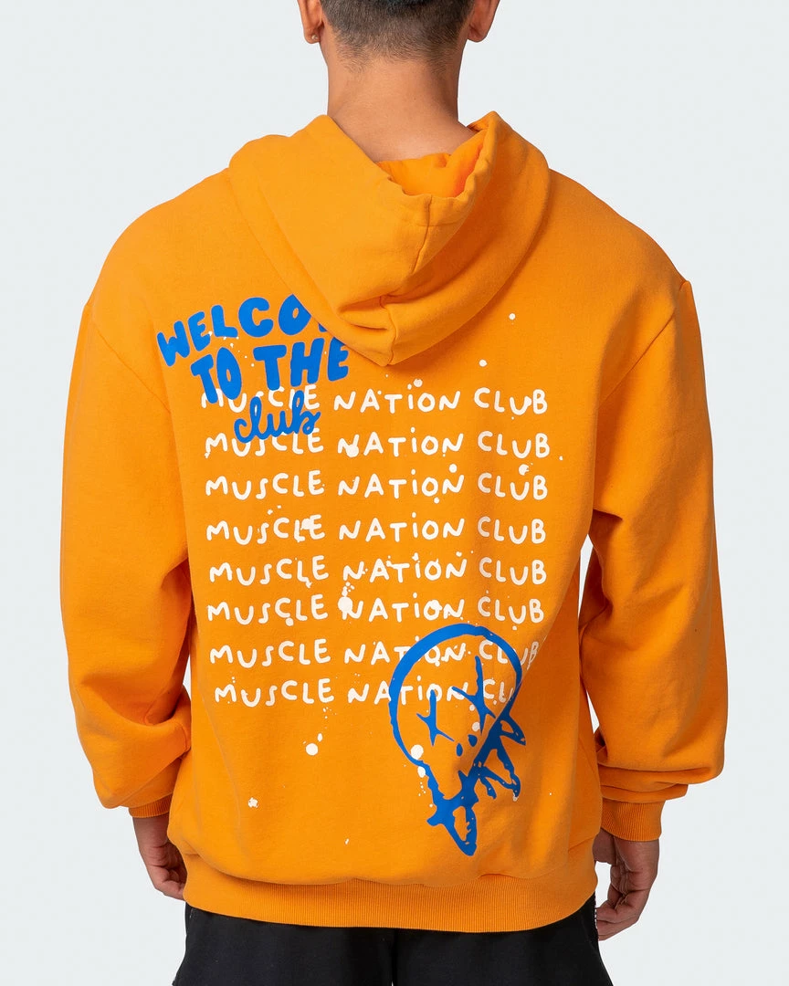 Brand new ๐ Muscle Nation Welcome To The Club Mens MN Squad Oversized Vintage Hoodie - Washed Fireball ๐ 8 Muscle Nation Welcome To The Club Mens MN Squad Oversized Vintage Hoodie - Washed Fireball