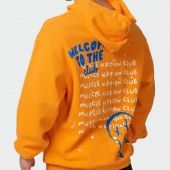 Brand new ๐ Muscle Nation Welcome To The Club Mens MN Squad Oversized Vintage Hoodie - Washed Fireball ๐ 13 Muscle Nation Welcome To The Club Mens MN Squad Oversized Vintage Hoodie - Washed Fireball