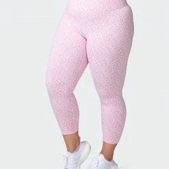 Muscle Nation Signature Scrunch 7/8 Leggings - Rose Quartz Mini Cheetah Print