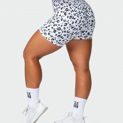 Muscle Nation Signature Scrunch Bike Shorts - Snow Leopard
