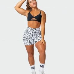 Muscle Nation Signature Scrunch Bike Shorts - Snow Leopard