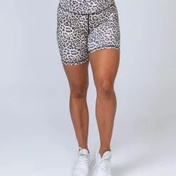 Muscle Nation Signature Scrunch Bike Shorts - Yellow Leopard