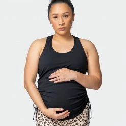 Muscle Nation Side Tie Maternity Tank - Black