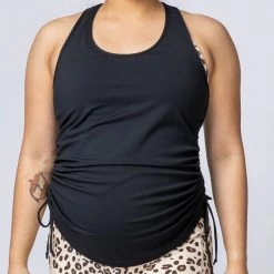 Muscle Nation Side Tie Maternity Tank - Black