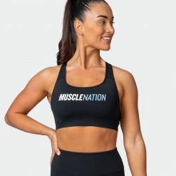 Muscle Nation Strike Bra - Black Womens