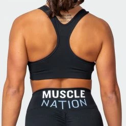 Muscle Nation Strike Bra - Black Womens