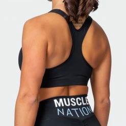 Muscle Nation Strike Bra - Black Womens