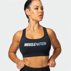 Muscle Nation Strike Bra - Black Womens