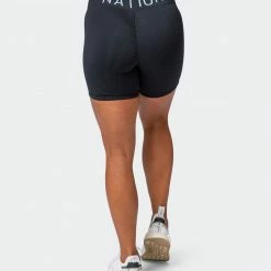 Brand new 🥰 Muscle Nation Prize Fighter Bike Shorts - Black W/ White & Cashmere Blue 👩 Womens ❤️ 21 Muscle Nation Prize Fighter Bike Shorts - Black W/ White & Cashmere Blue Womens