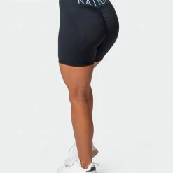 Brand new 🥰 Muscle Nation Prize Fighter Bike Shorts - Black W/ White & Cashmere Blue 👩 Womens ❤️ 14 Muscle Nation Prize Fighter Bike Shorts - Black W/ White & Cashmere Blue Womens