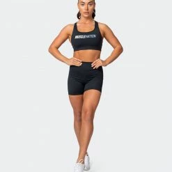 Brand new 🥰 Muscle Nation Prize Fighter Bike Shorts - Black W/ White & Cashmere Blue 👩 Womens ❤️ 16 Muscle Nation Prize Fighter Bike Shorts - Black W/ White & Cashmere Blue Womens