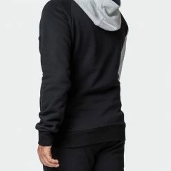 Muscle Nation Fast Break Hoodie - Black/Light Grey Marl