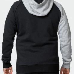 Muscle Nation Fast Break Hoodie - Black/Light Grey Marl