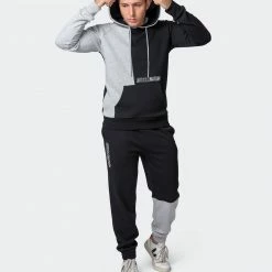 Muscle Nation Fast Break Hoodie - Black/Light Grey Marl