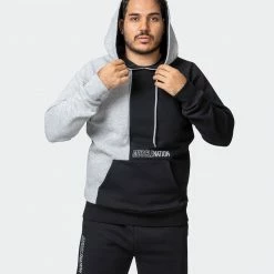 Muscle Nation Fast Break Hoodie - Black/Light Grey Marl