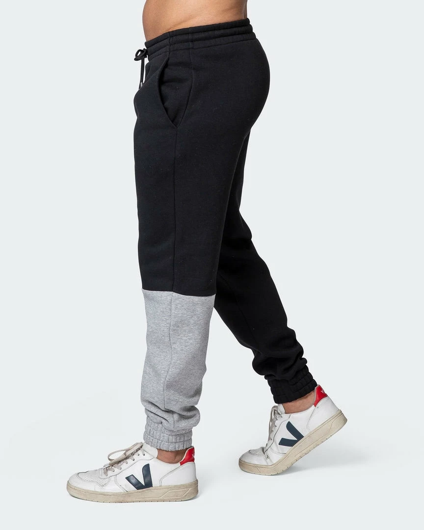 Budget 🤩 Muscle Nation Fast Break Trackies - Black/Light Grey Marl 🤩 13 Muscle Nation Fast Break Trackies - Black/Light Grey Marl