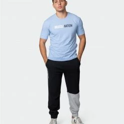 Muscle Nation Fast Break Trackies - Black/Light Grey Marl