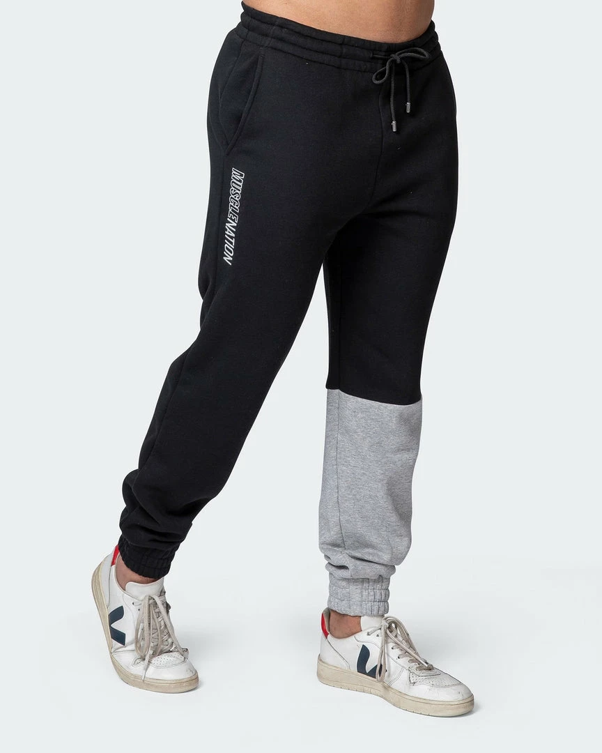Budget 🤩 Muscle Nation Fast Break Trackies - Black/Light Grey Marl 🤩 6 Muscle Nation Fast Break Trackies - Black/Light Grey Marl