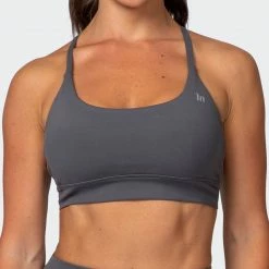 Muscle Nation Featured Braided Bralette - Charcoal