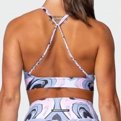 Muscle Nation Featured Braided Bralette - Marble Print