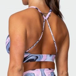 Muscle Nation Featured Braided Bralette - Marble Print