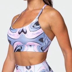 Muscle Nation Featured Braided Bralette - Marble Print