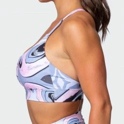 Muscle Nation Featured Braided Bralette - Marble Print