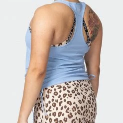 Muscle Nation Womens Side Tie Maternity Tank - Cashmere Blue