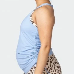 Muscle Nation Womens Side Tie Maternity Tank - Cashmere Blue