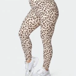 Muscle Nation Womens Maternity Superior Squat Pocket Leggings - Cheetah Print
