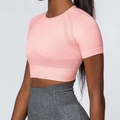 Muscle Nation Classic Seamless Tee - Ballet Pink Marl Womens