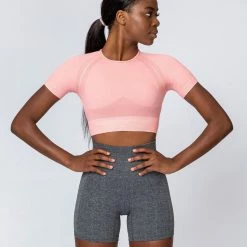 Muscle Nation Classic Seamless Tee - Ballet Pink Marl Womens