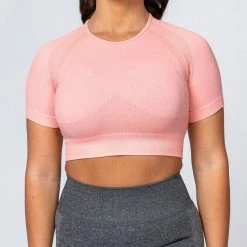 Muscle Nation Classic Seamless Tee - Ballet Pink Marl Womens