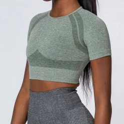 Best Sale ๐ Muscle Nation Classic Seamless Tee - Khaki Marl ๐ฉ Womens โ๏ธ 27 Muscle Nation Classic Seamless Tee - Khaki Marl Womens