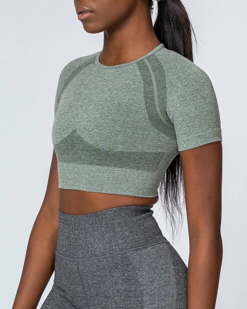 Best Sale ๐ Muscle Nation Classic Seamless Tee - Khaki Marl ๐ฉ Womens โ๏ธ 12 Muscle Nation Classic Seamless Tee - Khaki Marl Womens