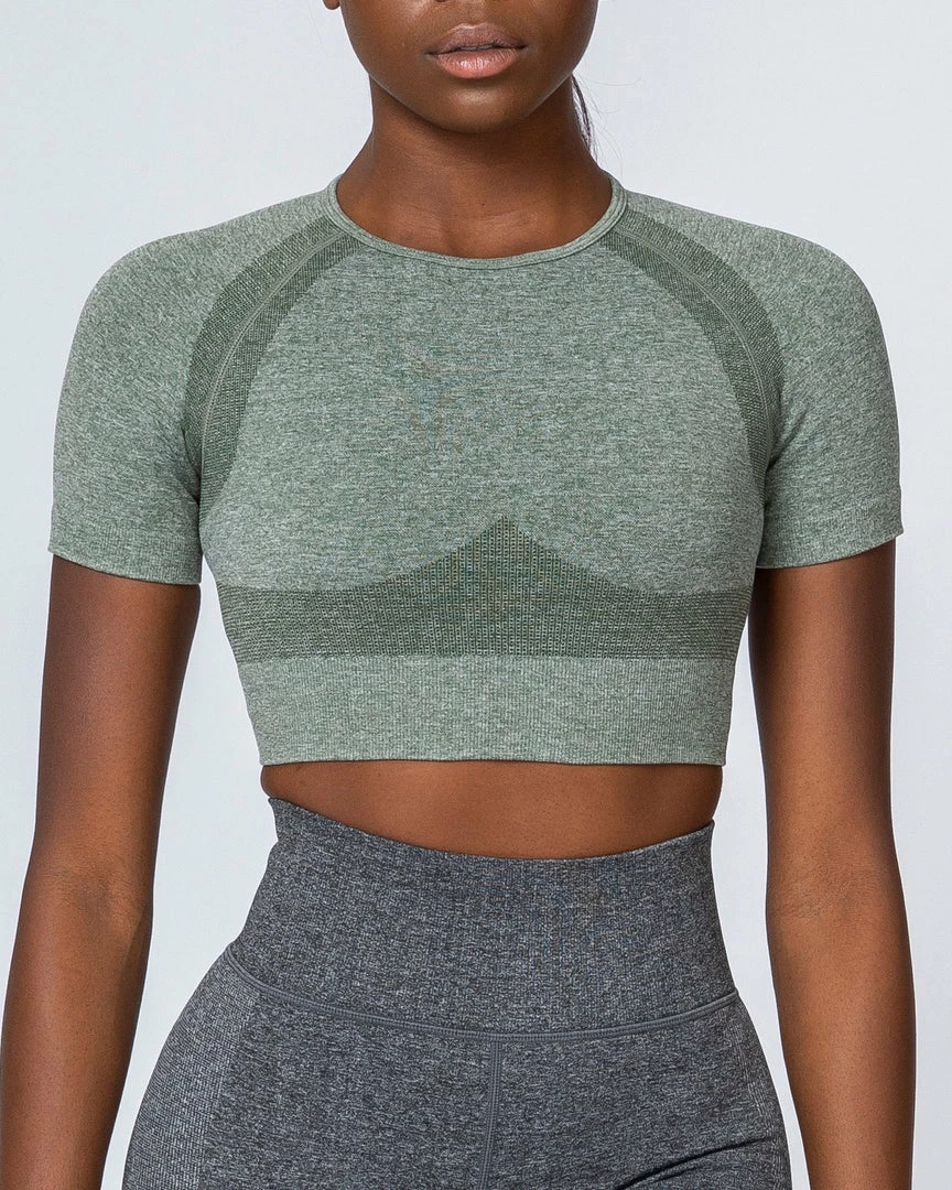 Best Sale ๐ Muscle Nation Classic Seamless Tee - Khaki Marl ๐ฉ Womens โ๏ธ 13 Muscle Nation Classic Seamless Tee - Khaki Marl Womens