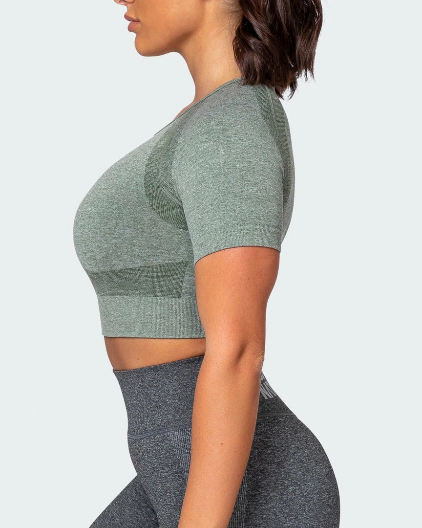 Best Sale ๐ Muscle Nation Classic Seamless Tee - Khaki Marl ๐ฉ Womens โ๏ธ 15 Muscle Nation Classic Seamless Tee - Khaki Marl Womens