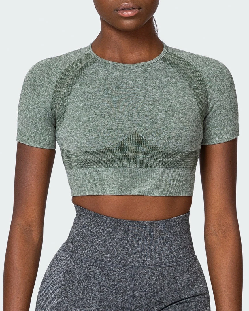 Best Sale ๐ Muscle Nation Classic Seamless Tee - Khaki Marl ๐ฉ Womens โ๏ธ 18 Muscle Nation Classic Seamless Tee - Khaki Marl Womens