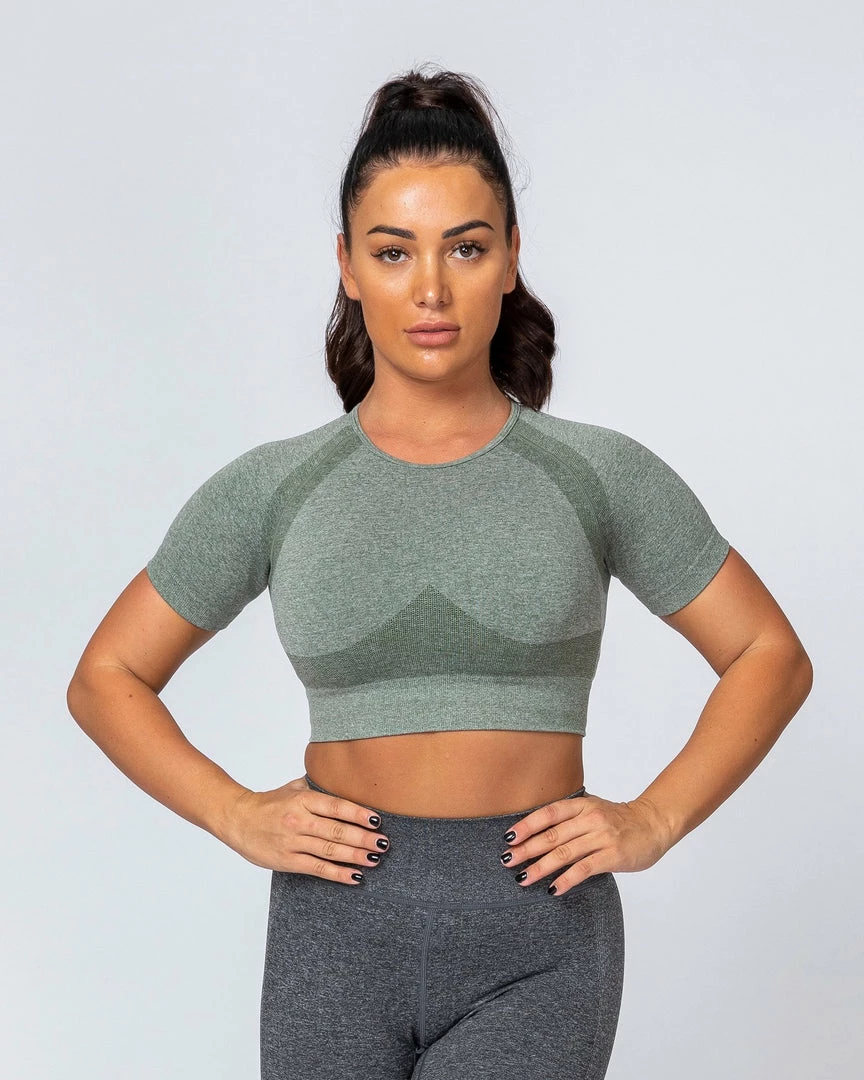 Best Sale ๐ Muscle Nation Classic Seamless Tee - Khaki Marl ๐ฉ Womens โ๏ธ 5 Muscle Nation Classic Seamless Tee - Khaki Marl Womens