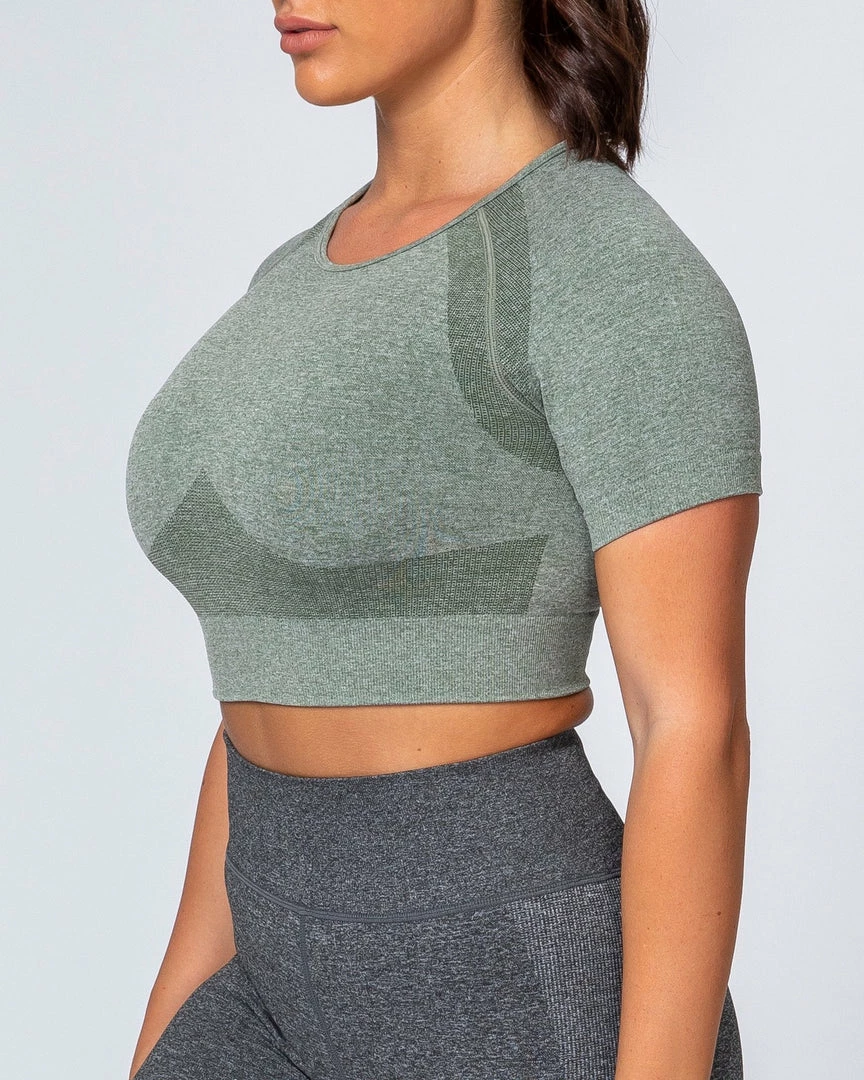 Best Sale ๐ Muscle Nation Classic Seamless Tee - Khaki Marl ๐ฉ Womens โ๏ธ 6 Muscle Nation Classic Seamless Tee - Khaki Marl Womens