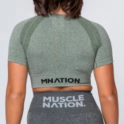 Best Sale ๐ Muscle Nation Classic Seamless Tee - Khaki Marl ๐ฉ Womens โ๏ธ 22 Muscle Nation Classic Seamless Tee - Khaki Marl Womens