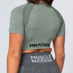 Best Sale ๐ Muscle Nation Classic Seamless Tee - Khaki Marl ๐ฉ Womens โ๏ธ 23 Muscle Nation Classic Seamless Tee - Khaki Marl Womens