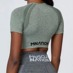 Best Sale ๐ Muscle Nation Classic Seamless Tee - Khaki Marl ๐ฉ Womens โ๏ธ 25 Muscle Nation Classic Seamless Tee - Khaki Marl Womens