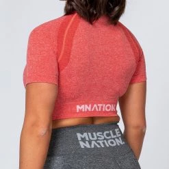 New ๐ Muscle Nation Classic Seamless Tee - Poppy Marl โจ 19 Muscle Nation Classic Seamless Tee - Poppy Marl