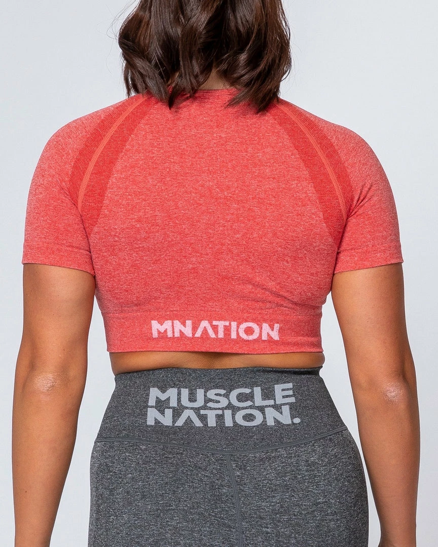 New ๐ Muscle Nation Classic Seamless Tee - Poppy Marl โจ 9 Muscle Nation Classic Seamless Tee - Poppy Marl