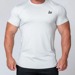 Outlet 👍 Muscle Nation ClimaFlex Tshirt - White Marl Mens 👍 13 Muscle Nation ClimaFlex Tshirt - White Marl Mens